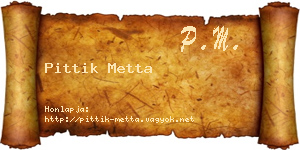 Pittik Metta névjegykártya